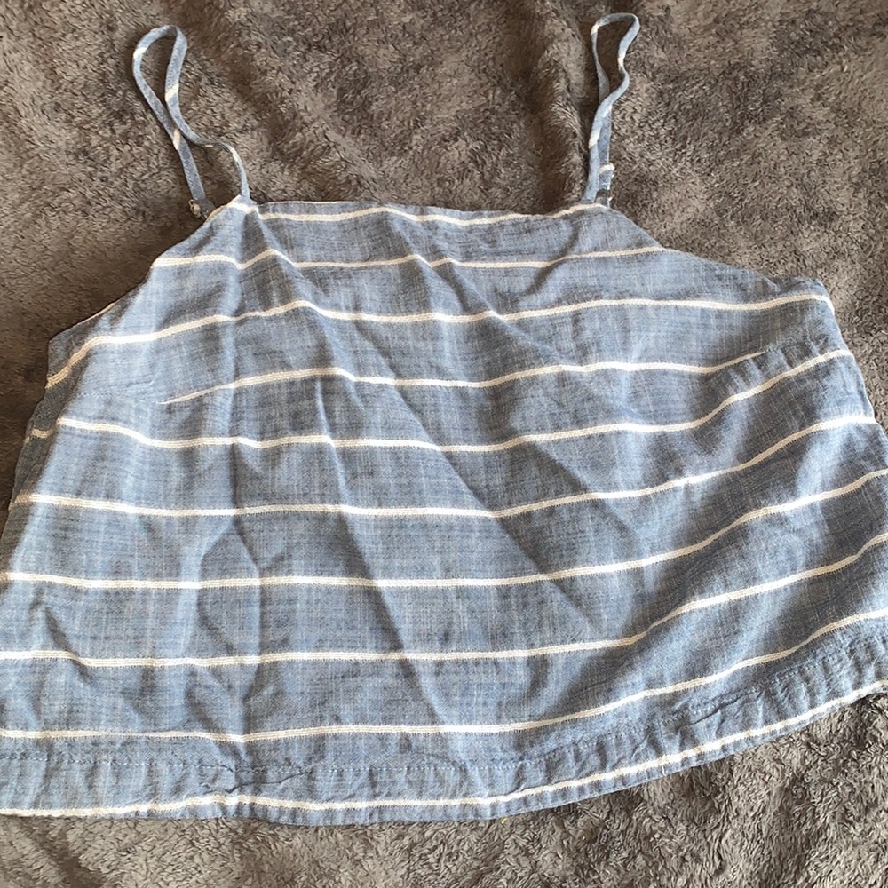 Blue and white tank top